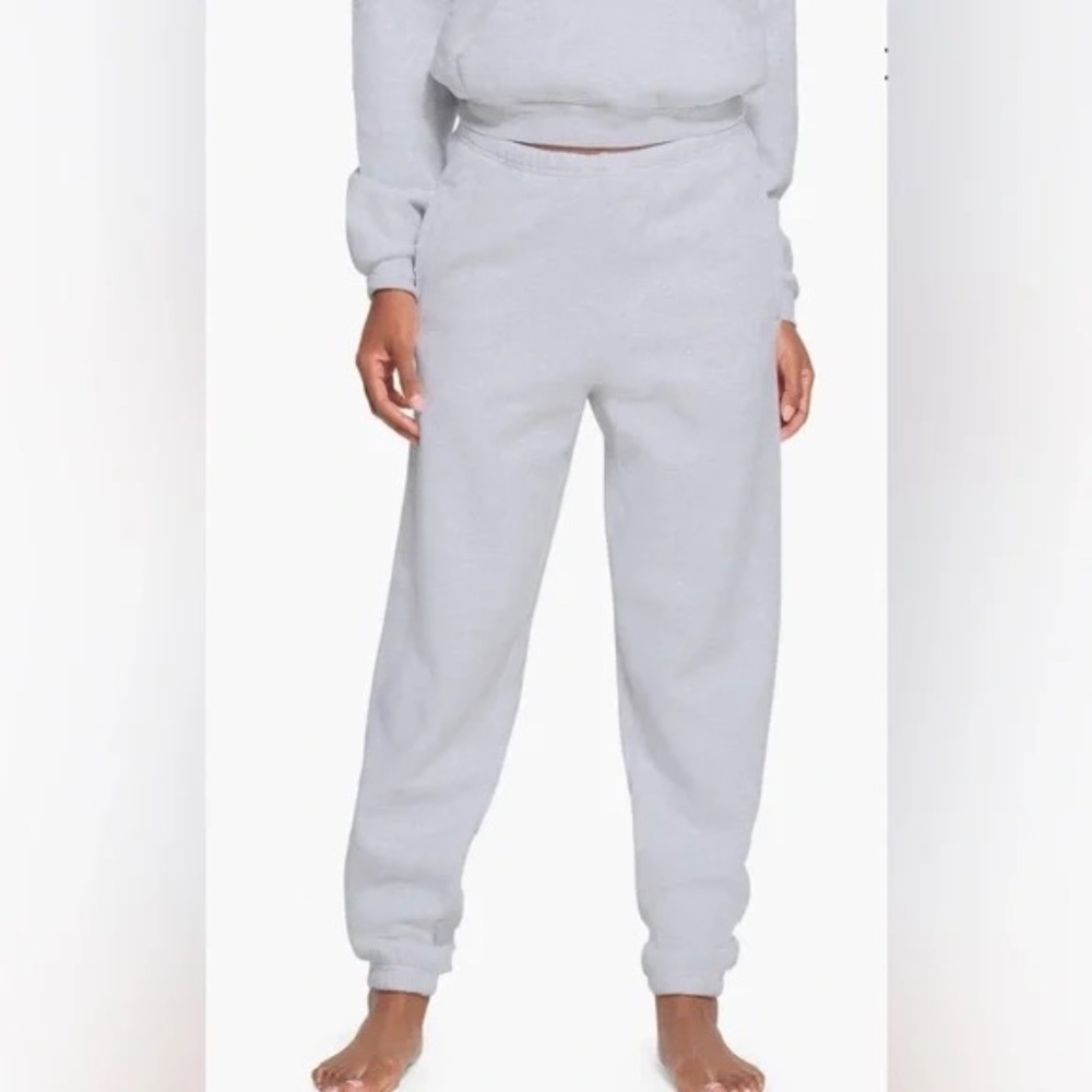 SKIMS Cotton Fleece Jogger Pants, Heather Gray, 4X